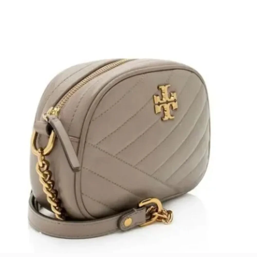 Tory Burch Kira Small Chevron Crossbody Camera Bag - Taupe - Picture 3 of 17